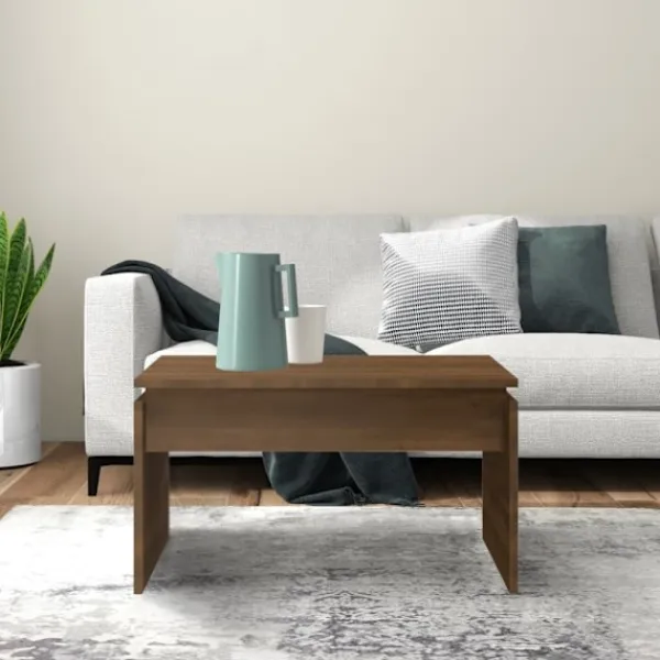vidaXL Soffbord>Soffbord brun ek 68x50x38 cm konstruerat trä