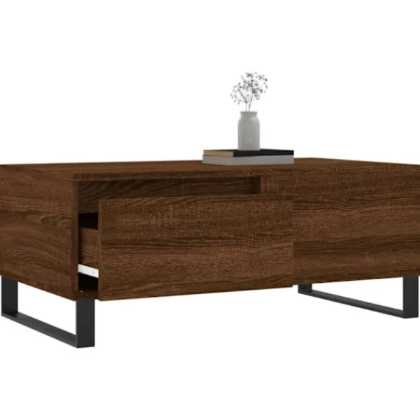 vidaXL Soffbord>Soffbord brun ek 90x50x36,5 cm konstruerat trä
