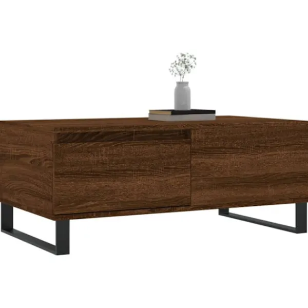 vidaXL Soffbord>Soffbord brun ek 90x50x36,5 cm konstruerat trä
