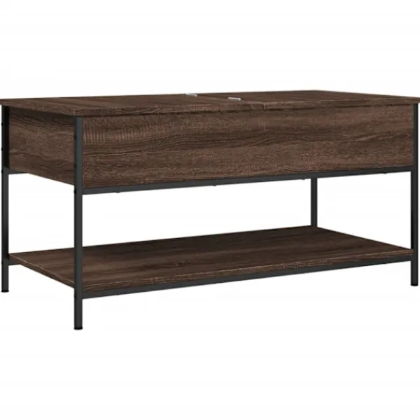 vidaXL Soffbord>Soffbord brun ek 100x50x50 cm konstruerat trä och metall