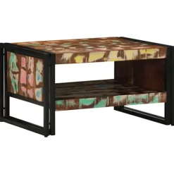 vidaXL Soffbord>Soffbord flerfärgat 70x50x38 cm massivt trä återvunnet