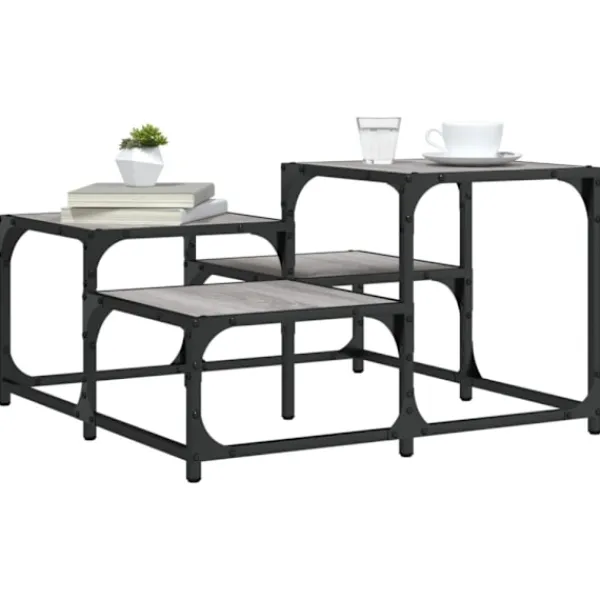 vidaXL Småbord>Soffbord grå sonoma 68x68x40 cm konstruerat trä