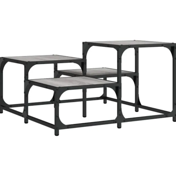 vidaXL Småbord>Soffbord grå sonoma 68x68x40 cm konstruerat trä