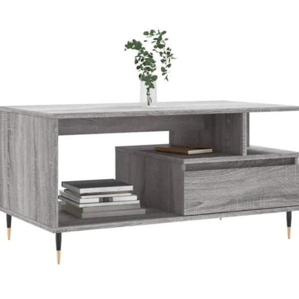 vidaXL Soffbord>Soffbord grå sonoma 90x49x45 cm konstruerat trä