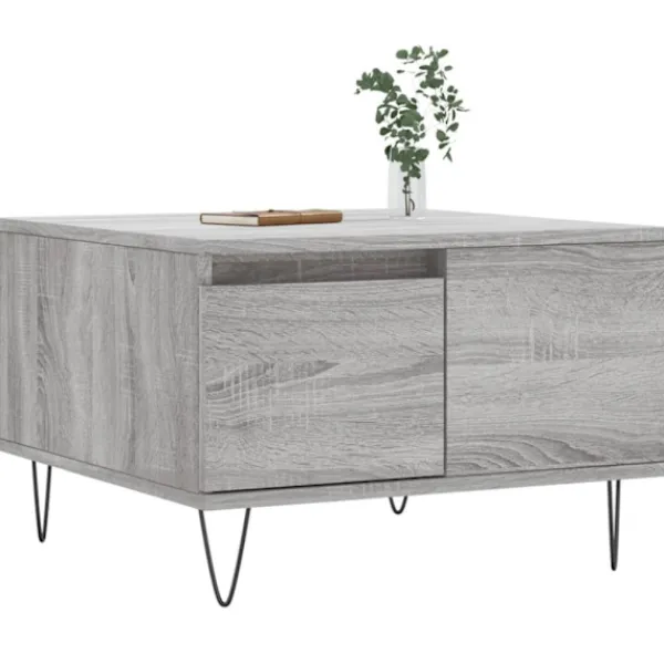 vidaXL Soffbord>Soffbord grå sonoma 55x55x36,5 cm konstruerat trä