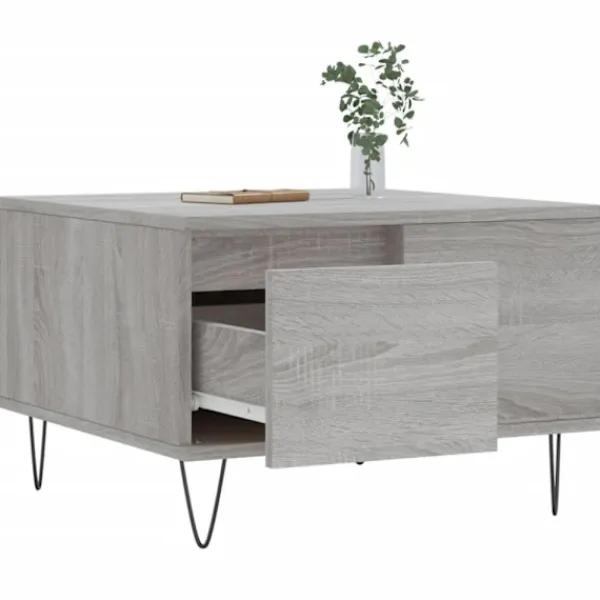 vidaXL Soffbord>Soffbord grå sonoma 55x55x36,5 cm konstruerat trä