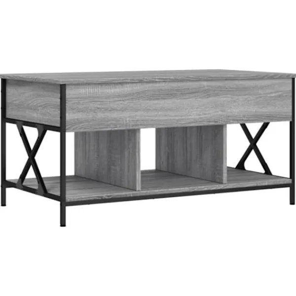 vidaXL Soffbord>Soffbord grå sonoma 100x55x50 cm konstruerat trä och metall