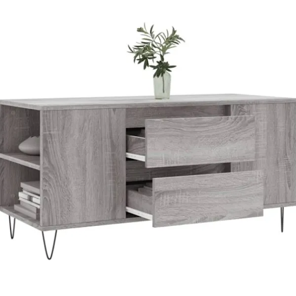 vidaXL Soffbord>Soffbord grå sonoma 102x44,5x50 cm konstruerat trä