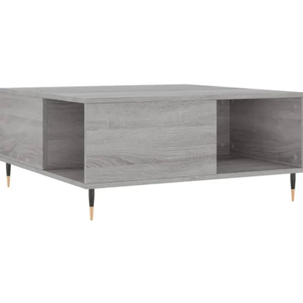 vidaXL Soffbord>Soffbord grå sonoma 80x80x36,5 cm konstruerat trä