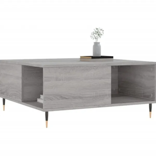 vidaXL Soffbord>Soffbord grå sonoma 80x80x36,5 cm konstruerat trä