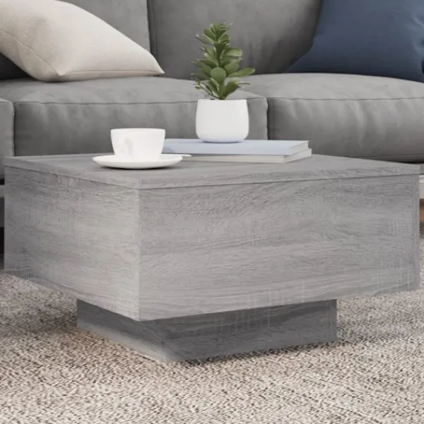 vidaXL Soffbord>Soffbord grå 55x55x31 cm konstruerat trä