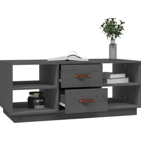 vidaXL Soffbord>Soffbord grå 100x50x41 cm massiv furu