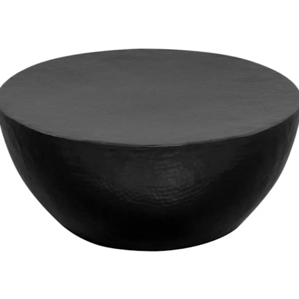 vidaXL Soffbord>Soffbord hamrad aluminium 70x30 cm svart