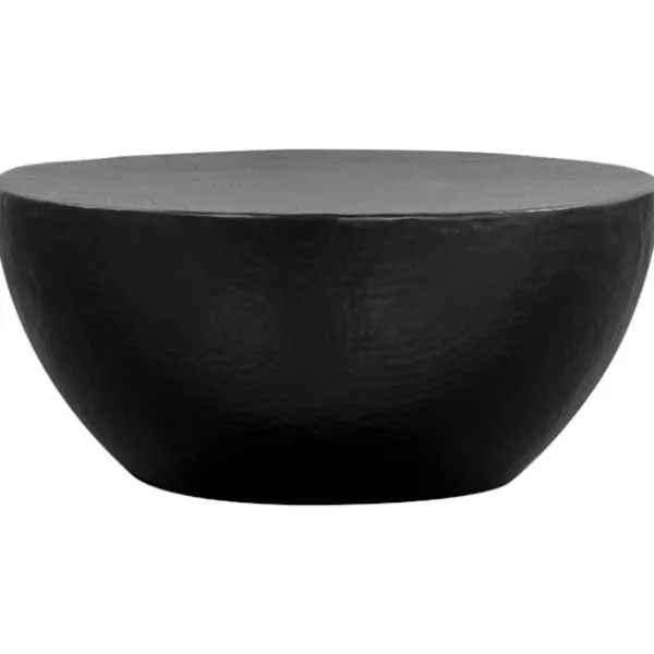 vidaXL Soffbord>Soffbord hamrad aluminium 70x30 cm svart