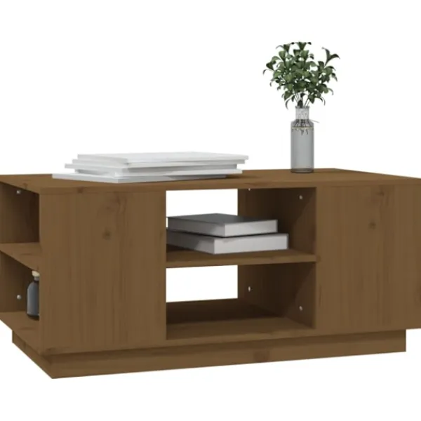 vidaXL Soffbord>Soffbord honungsbrun 90x49x40,5 cm massiv furu