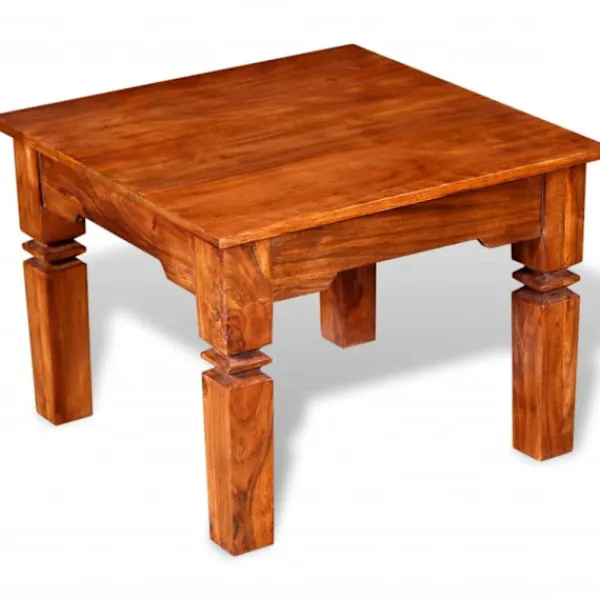 vidaXL Soffbord>Soffbord massivt trä 60x60x45 cm