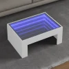 vidaXL Soffbord>Soffbord med Infinity LEDs vit 70x50x30 cm
