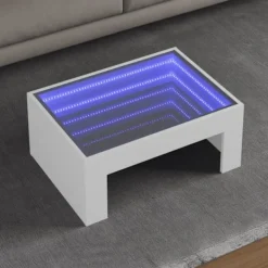 vidaXL Soffbord>Soffbord med Infinity LEDs vit 70x50x30 cm