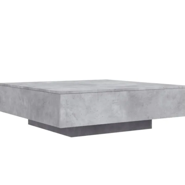 vidaXL Soffbord>Soffbord med LED betonggrå 100x100x31 cm