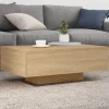vidaXL Soffbord>Soffbord med LED sonoma-ek 85x55x31 cm