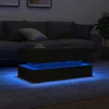vidaXL Soffbord>Soffbord med LED svart ek 90x50x40 cm