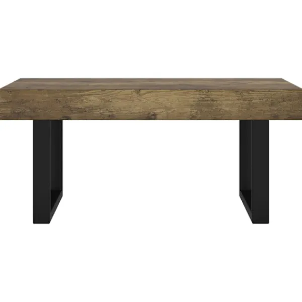 vidaXL Soffbord>Soffbord mörkbrun och svart 90x45x40 cm MDF och järn