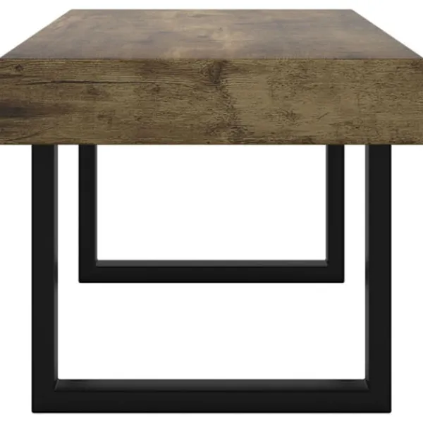 vidaXL Soffbord>Soffbord mörkbrun och svart 90x45x40 cm MDF och järn