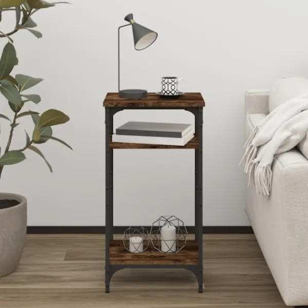 vidaXL Småbord>Soffbord rökfärgad ek 40x30x75 cm konstruerat trä
