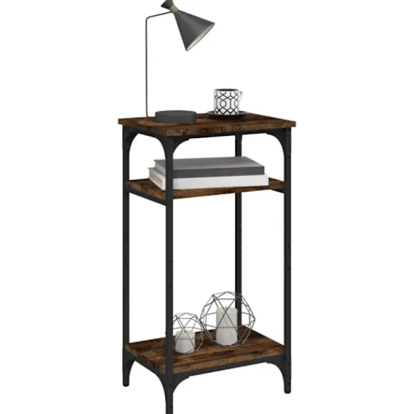 vidaXL Småbord>Soffbord rökfärgad ek 40x30x75 cm konstruerat trä