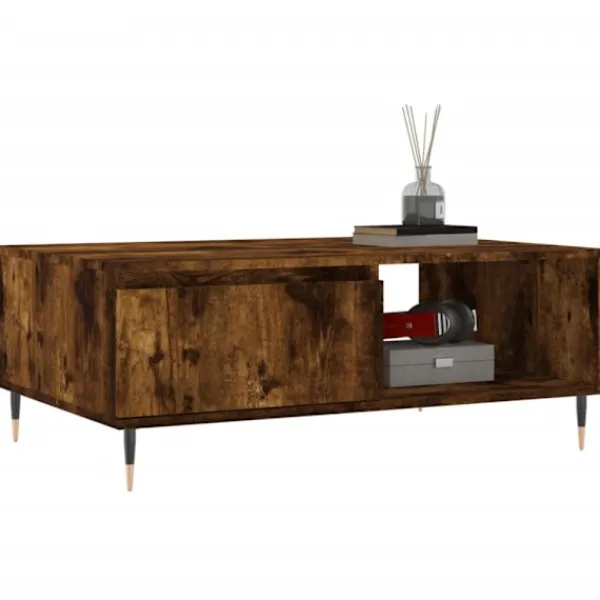 vidaXL Soffbord>Soffbord rökfärgad ek 90x60x35 cm konstruerat trä