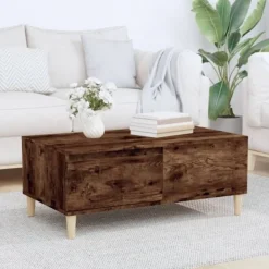 vidaXL Soffbord>Soffbord rökfärgad ek 90x50x36,5 cm konstruerat trä