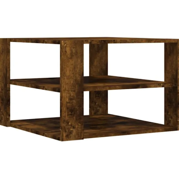 vidaXL Soffbord>Soffbord rökfärgad ek 58x58x40 cm konstruerat trä