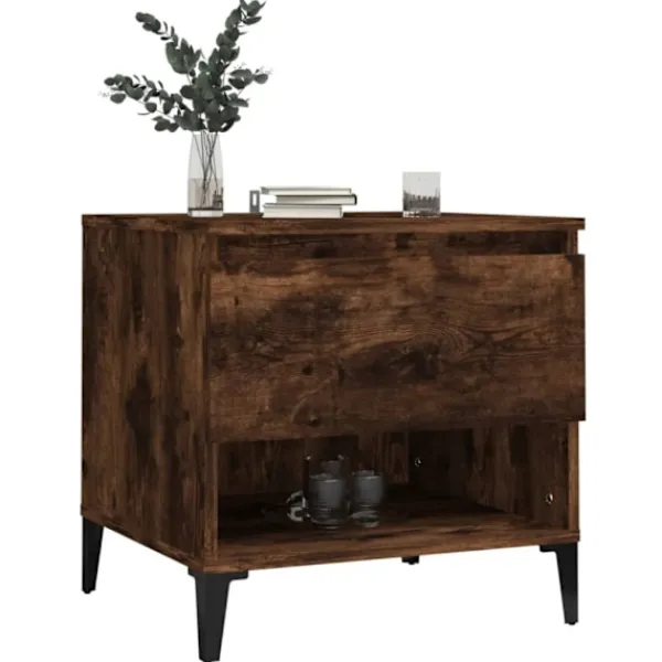 vidaXL Sängar>Soffbord rökfärgad ek 50x46x50 cm konstruerat trä