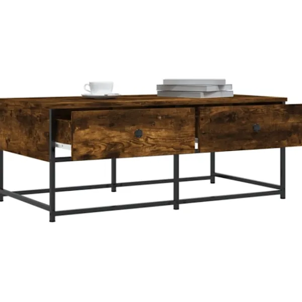 vidaXL Soffbord>Soffbord rökfärgad ek 100x51x40 cm konstruerat trä