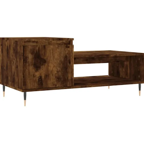 vidaXL Soffbord>Soffbord rökfärgad ek 100x50x45 cm konstruerat trä