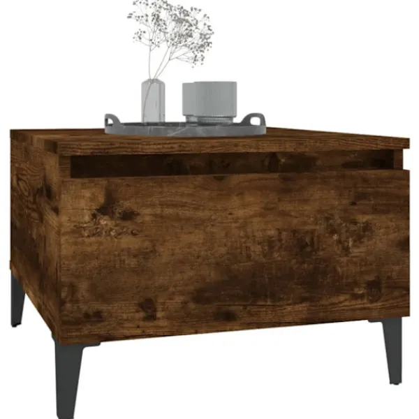 vidaXL Soffbord>Soffbord rökfärgad ek 50x46x35 cm konstruerat trä