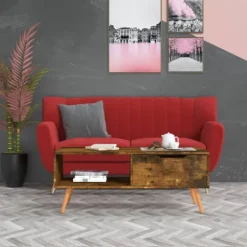 vidaXL Soffbord>Soffbord rökt ek 100x49,5x43 cm konstruerat trä
