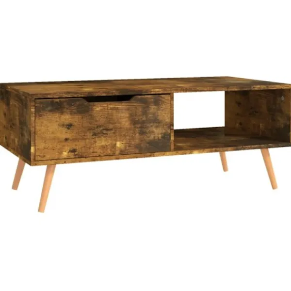 vidaXL Soffbord>Soffbord rökt ek 100x49,5x43 cm konstruerat trä