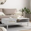 vidaXL Soffbord>Soffbord SENJA rottinglook vit 100x55x33 cm massivt trä