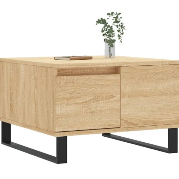 vidaXL Soffbord>Soffbord sonoma-ek 55x55x36,5 cm konstruerat trä
