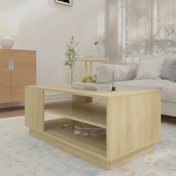 vidaXL Soffbord>Soffbord sonoma-ek 102x55x43 cm konstruerat trä