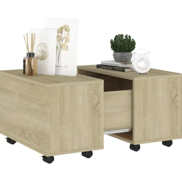 vidaXL Soffbord>Soffbord sonoma-ek 60x60x38 cm konstruerat trä