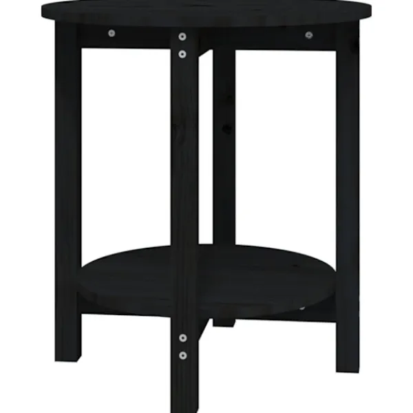 vidaXL Småbord>Soffbord svart Ø 55 x 60 cm massiv furu