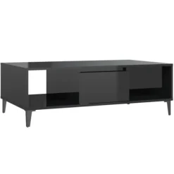 vidaXL Soffbord>Soffbord svart högglans 103,5x60x35 cm konstruerat trä