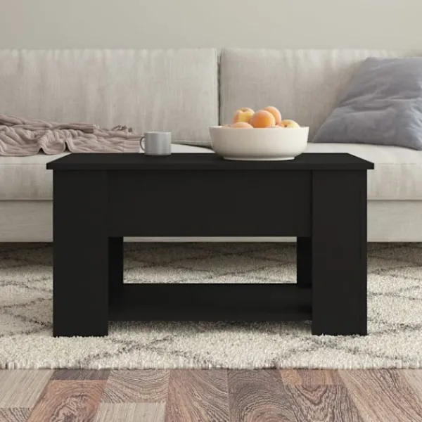 vidaXL Soffbord>Soffbord svart 79x49x41 cm konstruerat trä