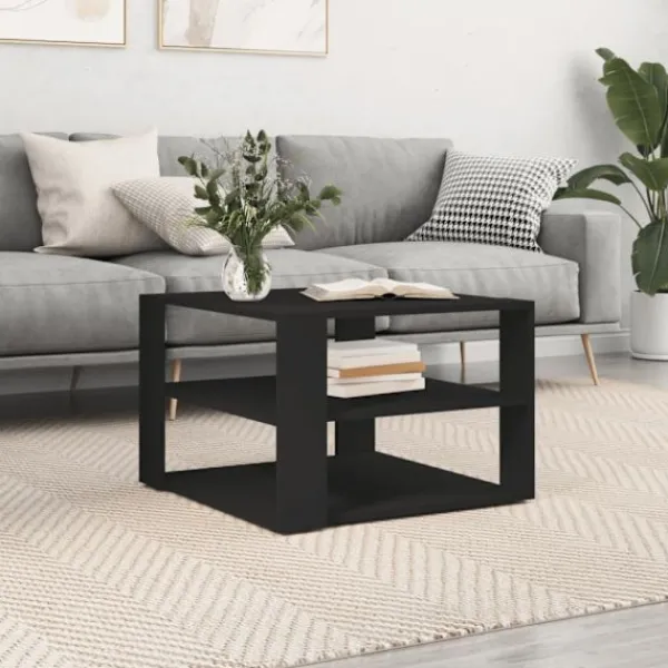 vidaXL Soffbord>Soffbord svart 58x58x40 cm konstruerat trä