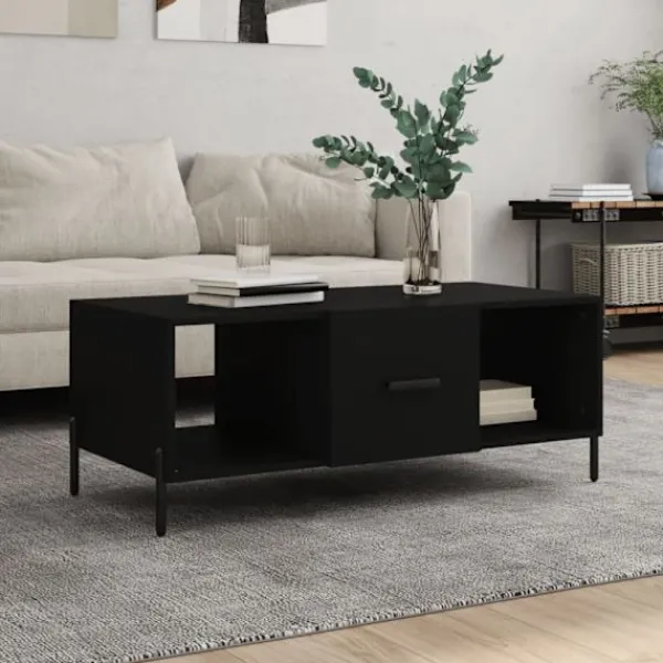 vidaXL Soffbord>Soffbord svart 102x50x40 cm konstruerat trä