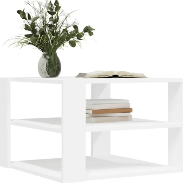 vidaXL Soffbord>Soffbord vit 58x58x40 cm konstruerat trä