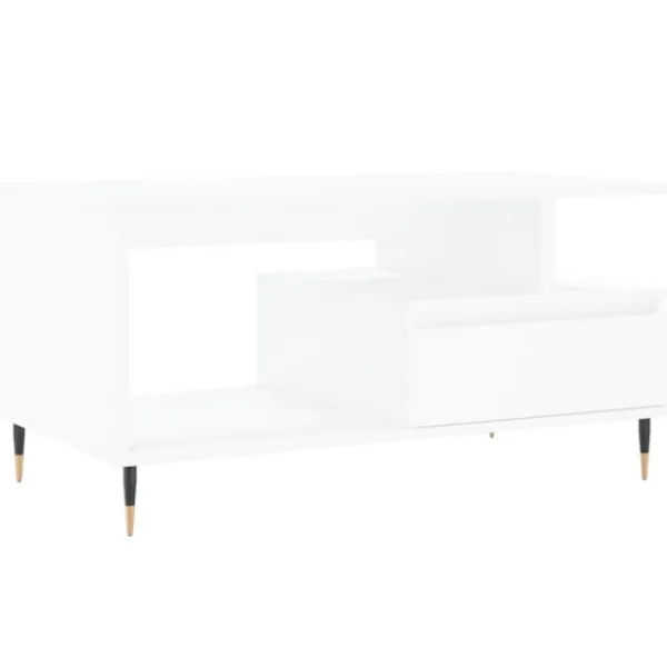 vidaXL Soffbord>Soffbord vit 90x49x45 cm konstruerat trä