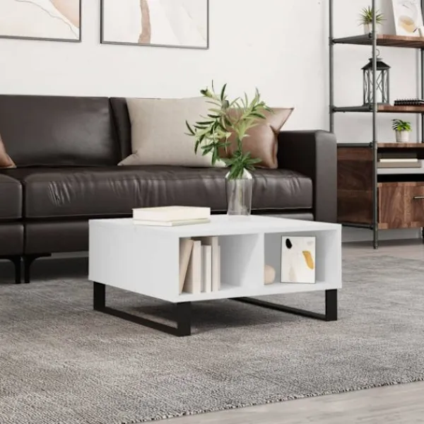 vidaXL Soffbord>Soffbord vit 60x60x30 cm konstruerat trä